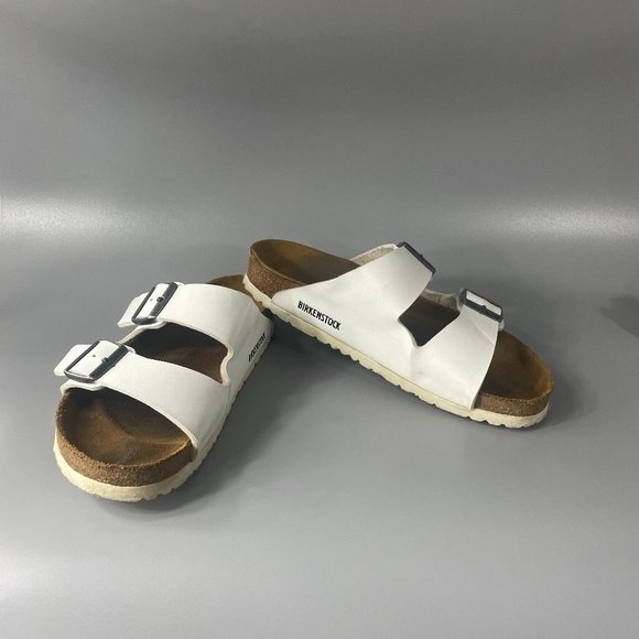 Birkenstock White Leather Arizona Birko-Flor, Size 40 main image 14